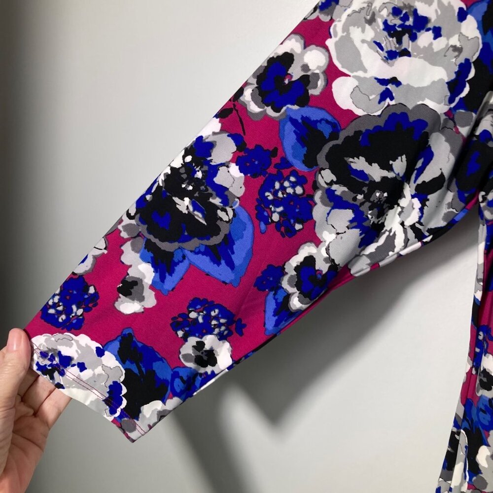 Womens Kasper Floral Side Tie 3/4 Sleeve Stretch Top 2X NWT - Picture 5 of 11